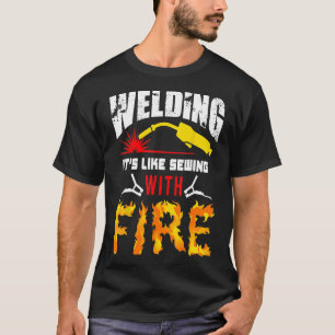 溶接Tシャツ 火で縫うようなもの 溶接工 Tシャツ