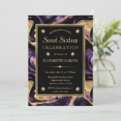 溶融エレガント紫と金箔の甘さ16 招待状 (スタンド正面)