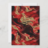 溶融エレガント赤と金ゴールドグリッタースイート16 招待状 (裏面)