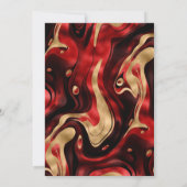 溶融エレガント赤と金箔21歳の誕生日 招待状 (裏面)