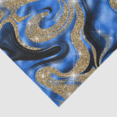 溶融エレガント青および金ゴールドグリッター誕生日 薄葉紙 (詳細)