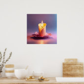 溶融キャンドルイメージの美しい ポスター (キッチン)