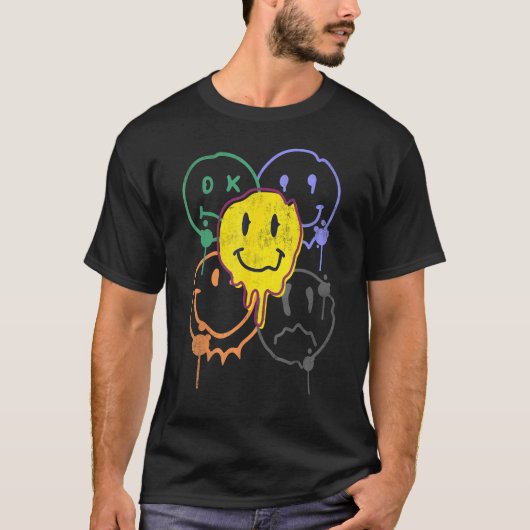 溶融スマイル顔笑顔の溶けるかわいいハ Tシャツ (正面)
