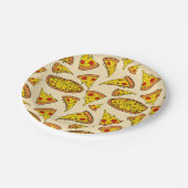 溶融チーズピザパターン ペーパープレート (アングル)