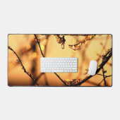 溶融ドーン春ブランチ朝の日の出写真 デスクマット (キーボード&マウス)