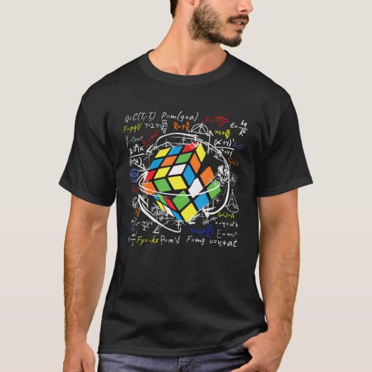 溶融パズルキューブスピードキューバー物理数学ゲーム Tシャツ (正面)