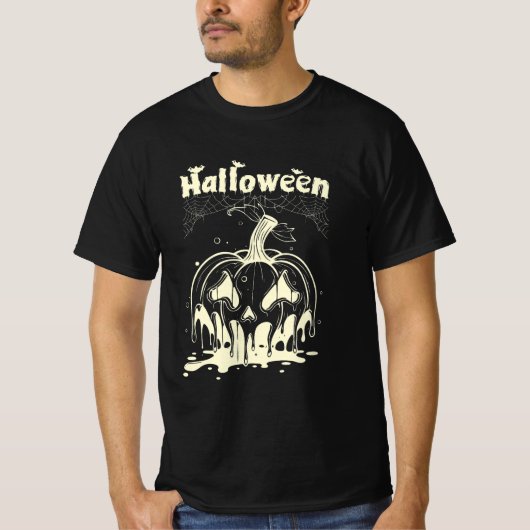 溶融パンプキンハロウィーンTシャツデザイン Tシャツ (正面)