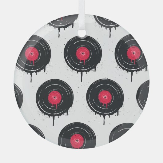 溶融ビニールのレコード芸術的、パターン。 ガラスオーナメント (正面)