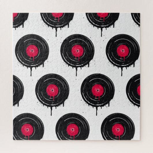 溶融ビニールのレコード芸術的、パターン。 ジグソーパズル (縦)