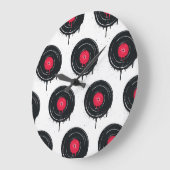 溶融ビニールのレコード芸術的、パターン。 ラージ壁時計 (傾斜)