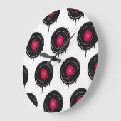 溶融ビニールのレコード芸術的、パターン。 ラージ壁時計 (傾斜)