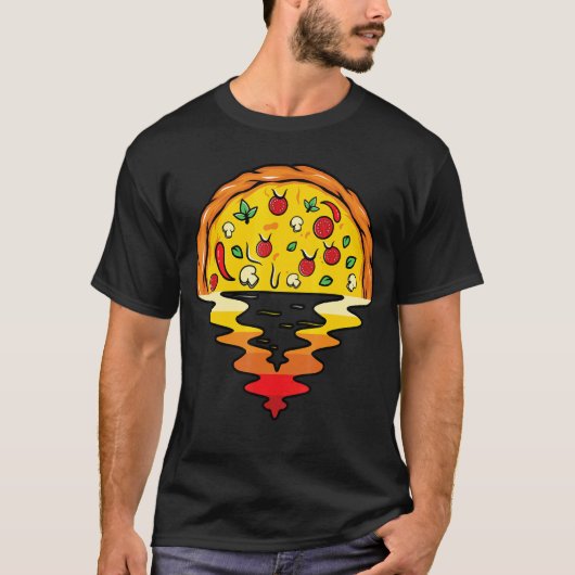 溶融ピザサンセットピザホリック滴下ピザスリ Tシャツ (正面)