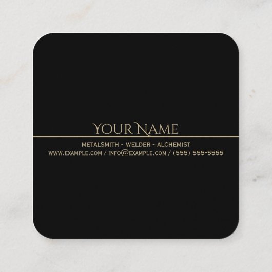 溶融ブラックタンメタルスミス スクエア名刺 (裏面)