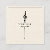 溶融ブラックトレブルクレフ、 音符記号 スクエア名刺 (正面)