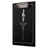 溶融ホワイトトレブルクレフ、 音符記号クラッシーブラック クリップボード (左)