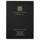 溶融ホワイトトレブルクレフ、 音符記号クラッシーブラック クリップボード (裏面)