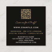 溶融ホワイトトレブルクレフ、 音符記号クラッシーブラック スクエア名刺 (裏面)