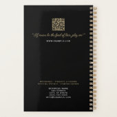 溶融ホワイトトレブルクレフ、 音符記号クラッシーブラック プランナー手帳 (裏面)