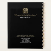 溶融ホワイトトレブルクレフ、 音符記号クラッシーブラック プランナー手帳 (裏面)