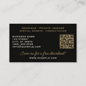 溶融ホワイトトレブルクレフ、 音符記号クラッシーブラック 名刺 (裏面)