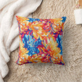 溶融ポップ・アートの菊鮮やかデザイン クッション (ブランケット)