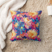 溶融ポップ・アートの菊鮮やかデザイン クッション (ブランケット)