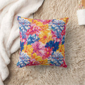 溶融ポップ・アートの菊鮮やかデザイン クッション (ブランケット)