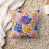 溶融ポップ・アートの菊鮮やかデザイン クッション (ブランケット)