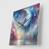 溶融月光 – パステルスカイウォールクロック スクエア壁時計 (傾斜)