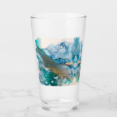 溶融氷河アルコールインク絵を描抽象芸術 タンブラーグラス (正面)