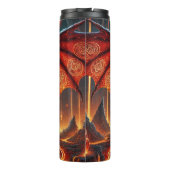 溶融火山の上の燃えるような竜 タンブラー (裏面)