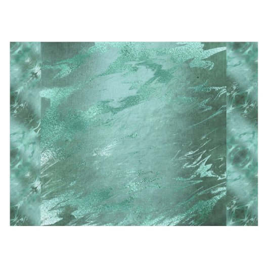 溶融翡翠 |エメラルドグリーンラグジュアリーマーブル テーブルクロス (正面(横))