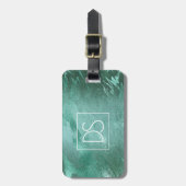 溶融翡翠 |エメラルドグリーンラグジュアリーマーブル ラゲッジタグ (正面縦)