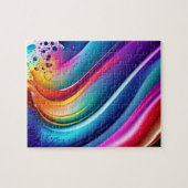 溶融色スプラッシュ抽象芸術 ジグソーパズル (横)