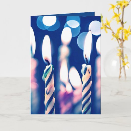 溶融誕生日キャンドル カード (黄色い花)