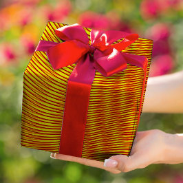 溶融金ゴールドエフェクトモイストライプレのトリップ(幻覚体験)のような抽象芸術 ラッピングペーパー