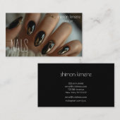 溶融金ゴールドクロムオンブラックネイルアート 名刺 (正面/裏面)