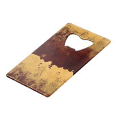 溶融金ゴールド抽象芸術 クレジットカード栓抜き (裏面アングル)