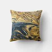 溶融金ゴールド絵画抽象芸術 最高の|  コンテンポラリー クッション (裏面)