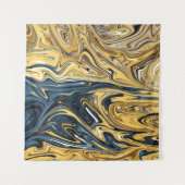 溶融金ゴールド絵画抽象芸術 最高の|  コンテンポラリー タペストリー (正面)