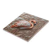 溶融金ゴールド銅と銀の優雅なフラミンゴ タイル (側面)