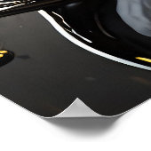 溶融金属金ゴールド&ブラックギターポスタープリント ポスター (角)