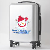 溶融雪だるまとおもしろい引用文 シール (スーツケース)