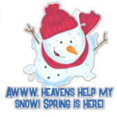 溶融雪だるまとおもしろい引用文 シール (正面)