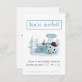 溶融雪だるまとココア 招待状 (正面/裏面)