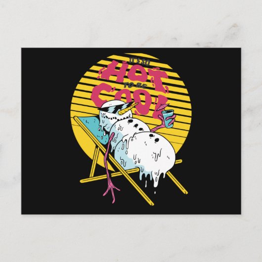 溶融雪だるまは非常に熱いカッコいい ポストカード (正面)