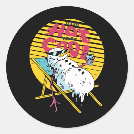 溶融雪だるまは非常に熱いカッコいい ラウンドシール (正面)