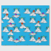 溶融雪だるまクリスマスギフトラップ ラッピングペーパー (フラット)