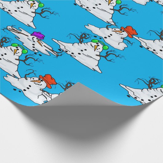 溶融雪だるまクリスマスギフトラップ ラッピングペーパー (角)