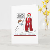 溶融雪だるま、クリスマス カード (黄色い花)